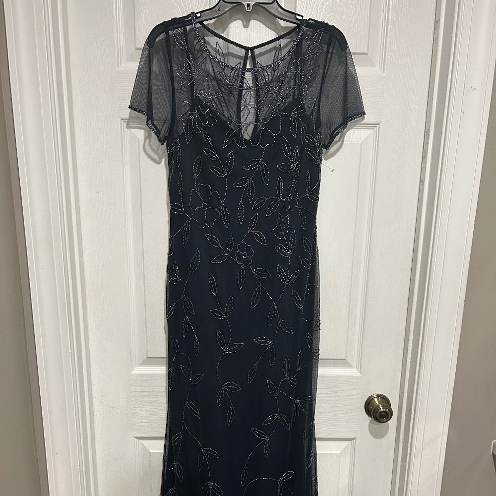 Elegant Midnight Navy Evening Gown